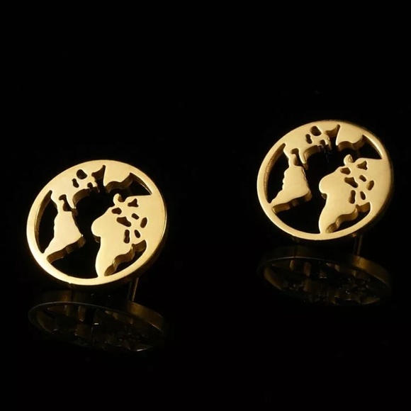 Jewelry - 🎁 Gold World Stud Earrings Globe New NIP
